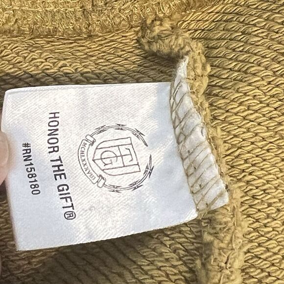 Honor The Gift Prep School Henley Sweatshirt Size 3XL Mustard Yellow Pullover - Picture 4 of 11